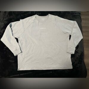 Mens YoungLA 815 Raw Neck Cloud Long Sleeve T-Shirt - Pearl Blue Size Large